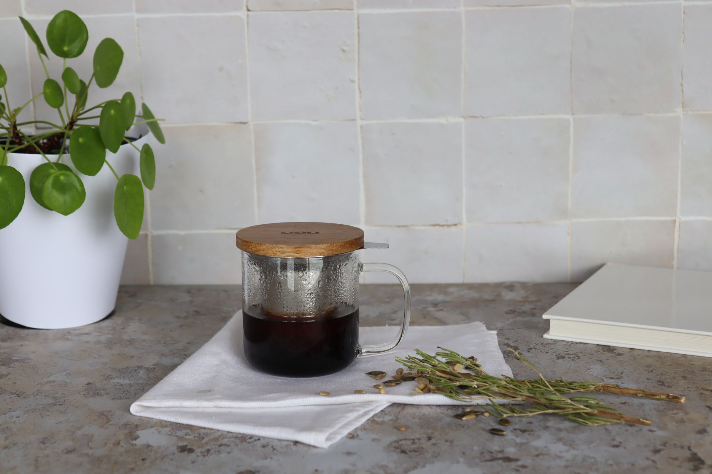 Teetasse mit Teesieb - Glas und Edelstahl - 300ml