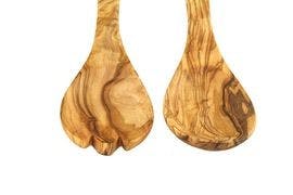 Salatbesteck groß aus Olivenholz - 36cm