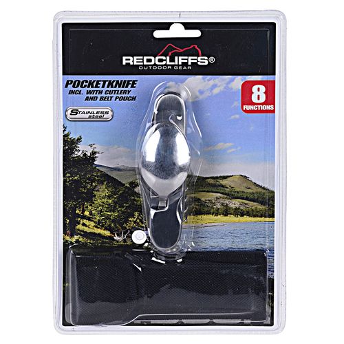 Camping-Besteck-Taschenmesser mit Gürteltasche und 6 Funktionen