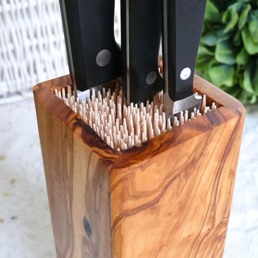 Messerblock DESIGN aus Olivenholz