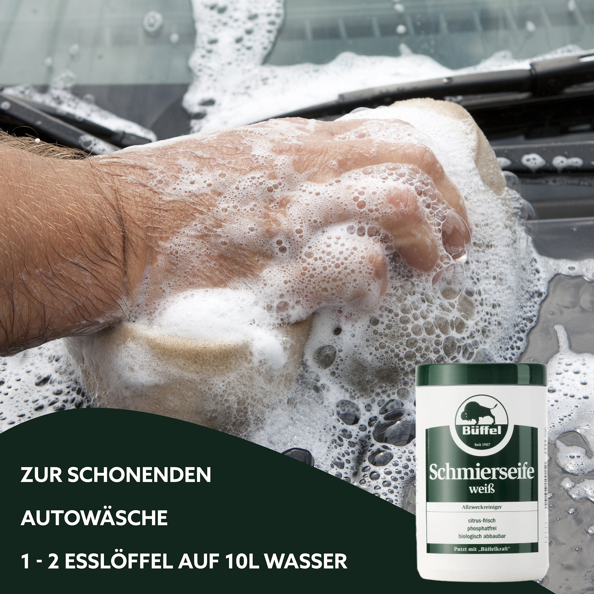 Büffel Schmierseife weiß 1000ml - Allzweckreiniger mit Citrusfrische