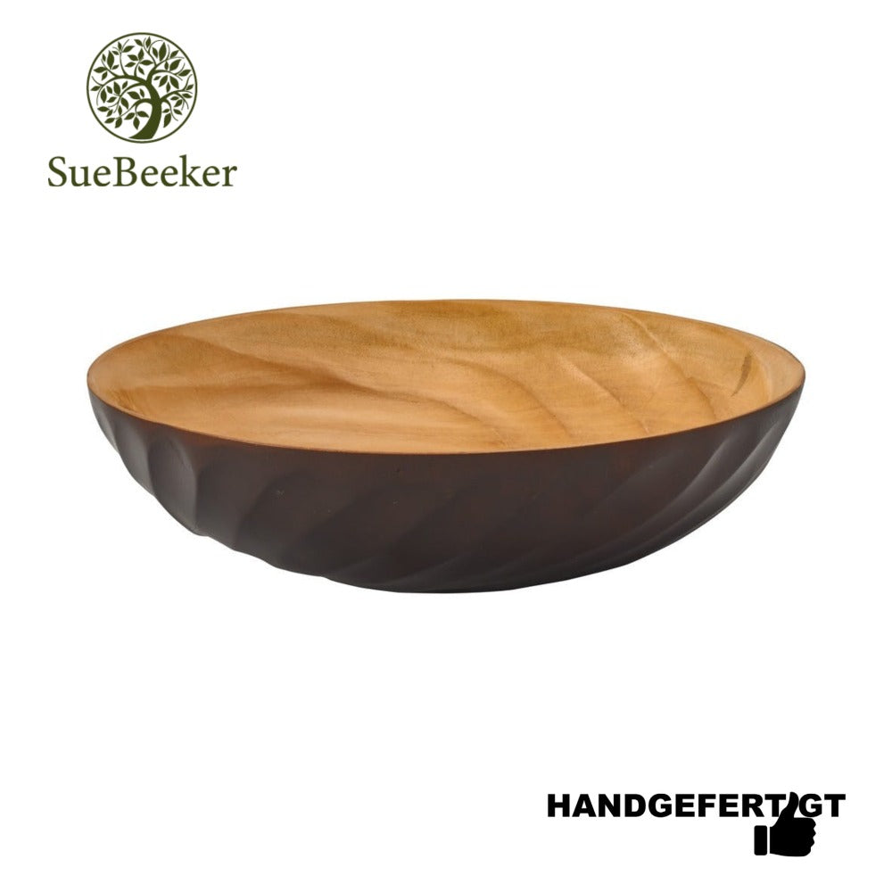 "Eddy choco S" ökologisch nachhaltige und handgefertigte Holzschale - Obstschale - Salatschale von SueBeeker