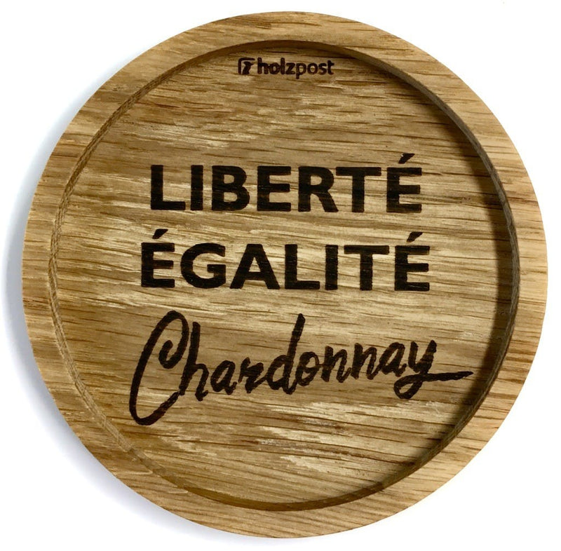 Untersetzer Motiv "Chardonnay" aus geöltem Eichenholz von Holzpost