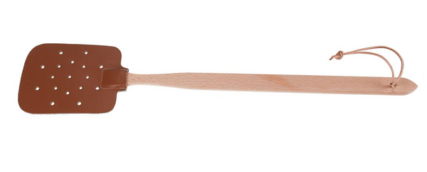 Fliegenklatsche - Buchenholz mit Leder - 45cm